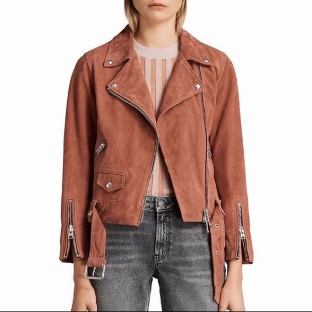 Allsaints Suede Cole Biker Jacket